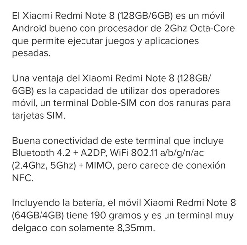 Xiaomi Redmi Note 8 Global 4/128 Liberado 4g Lte 48mpx Camar