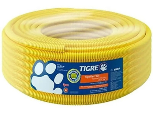 Conduite Tigre 3/4 Kit Com 1 Rolo De 50 Metros Cor da cobertura Amarelo