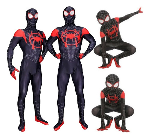 Cosplay Niños Adultos Traje Spiderman Morales Halloween