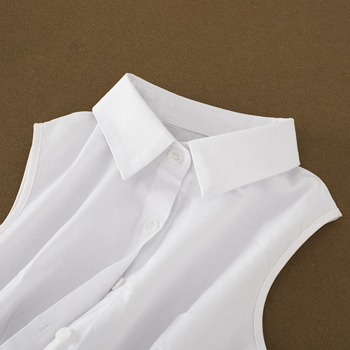 Camisa De Cuello Falso De Estilo Coreano Para Mujer Con Cuel