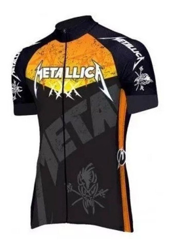 Camisa Ciclismo Metallica Preta Rock