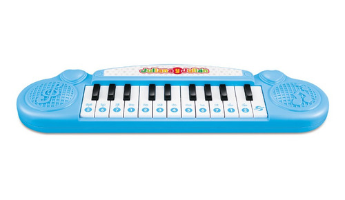 Imagen 1 de 3 de Piano Electrónico Infantil Juliana Y Julián Sisjyj018 Color Celeste