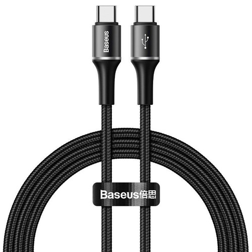 Cable Carga Usb C Usb C Pd 20v 3a 60w 1 M Resistente Baseus Color Negro