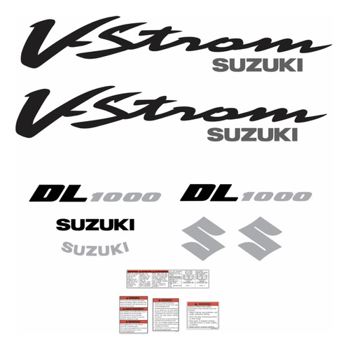 Kit Jogo Faixa Adesivo Resinado Suzuki Vstrom Dl1000 Prata