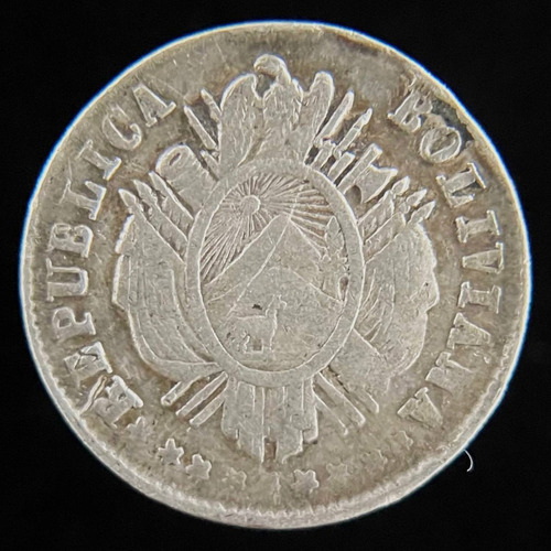 Bolivia, 5 Centavos, 1878. Plata. Vf