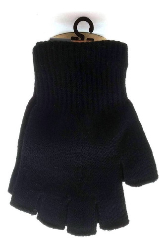 Guante Mágico Dedo Cortado Negro De Lana Unisex