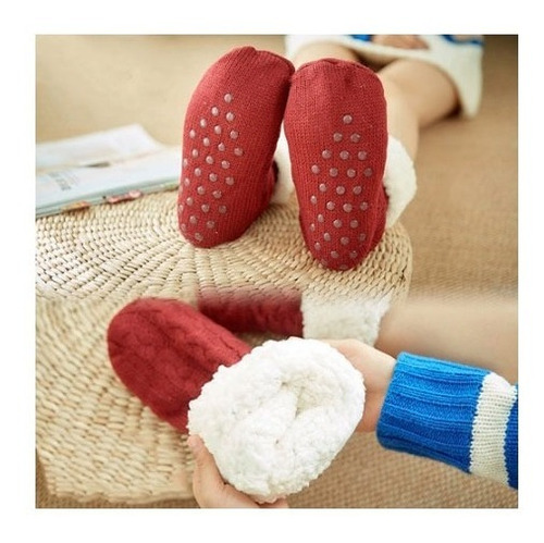Imagem 2 de 8 de Meia Pantufa Inverno: Lã Forrada Com Pelúcia Antiderrapante