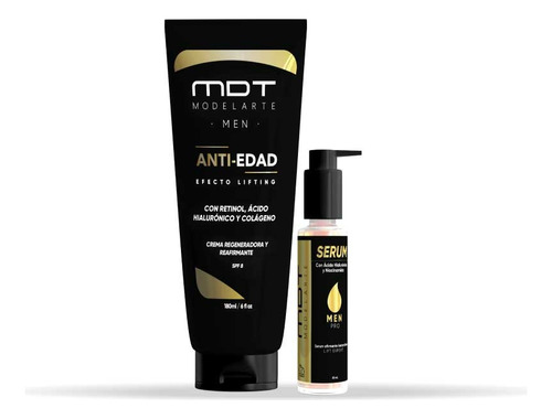 Mdt Kit Masculino Crema Antiedad Y Serum De Noche Para Todo Tipo De Piel