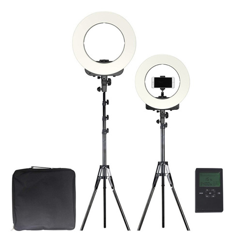 Set Aro Led Gadnic + Control Remoto + Tripode Regulable Foto Color De La Estructura Negro