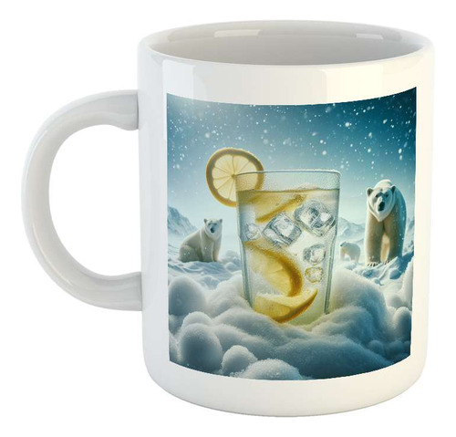 Taza Ceramica Oso Polar Trago Helado Nieve Drinks Bar M1