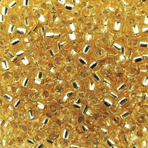 Round Seed Bead Size 8/0 22g-tube Silverlined Lt Gold
