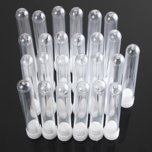 25 Tubos De Ensayo Transparentes De Plástico, 15 Mm X 100 Mm