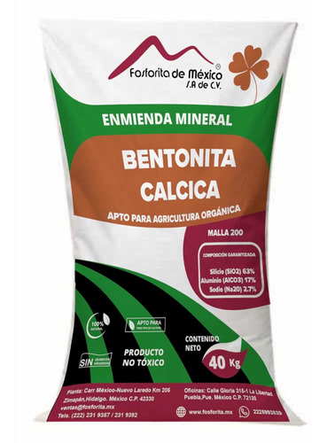 Bentonita Cálcica 40 Kgs