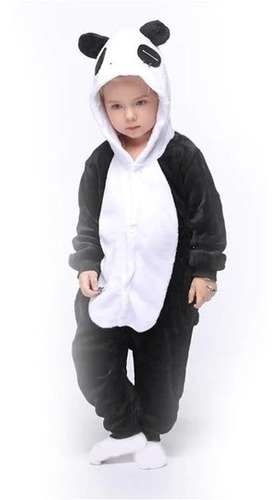 Imagen 6 de 6 de Pijama Kigurumi Polar Oso Panda Para Niños Y Niñas