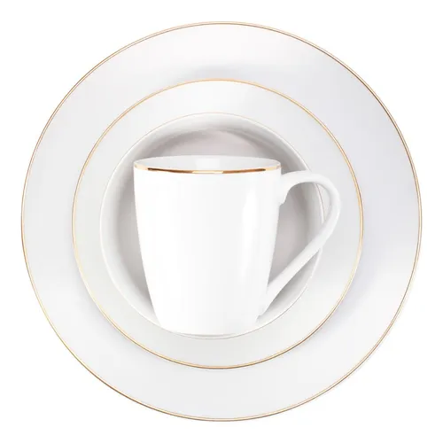 Vajilla Porcelana Crown Baccara Dorada Lujo De 16 Piezas Cuotas