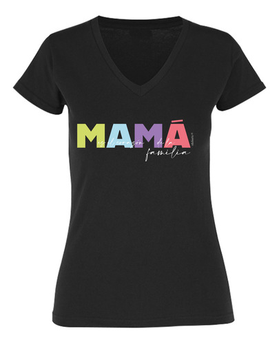 Playera Dama Cuello V Mamá Día De Las Madres - Corazón