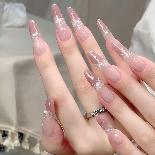Calcomanías De Manicura Diy Con Lazo Para Uñas, 2 Unidades