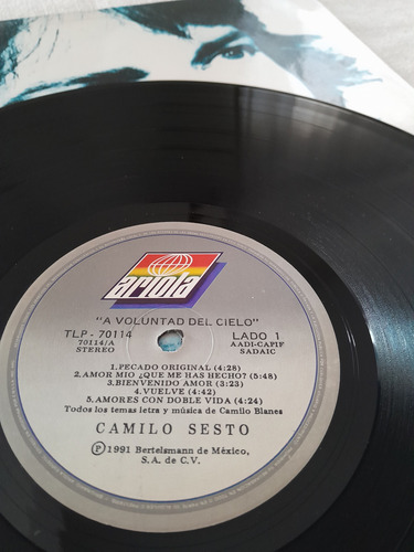 Disco Vinilo Camilo Sesto A Voluntad De Dios Edición 1991 (Usado)
