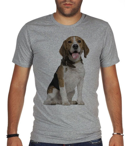 Remera De Hombre Perro Beagle Adulto Feliz