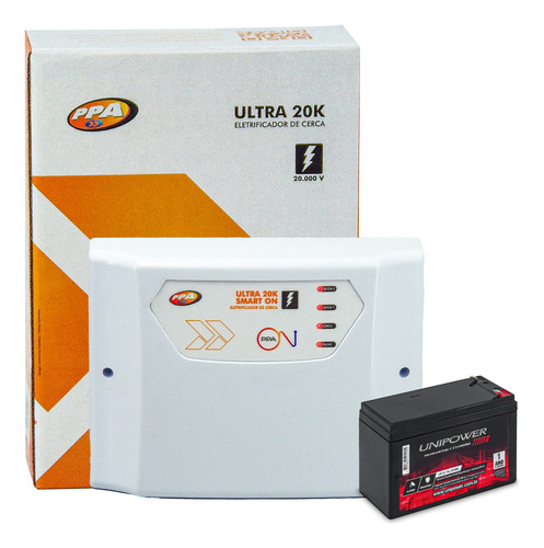 Kit Central Cerca Elétrica Ppa Citrox Ultra 20k Com Bateria