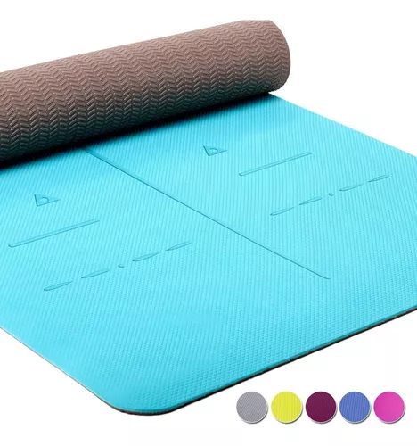  Heathyoga oferta por tiempo limitado, esterilla de yoga  antideslizante ecológica, sistema de alineación del cuerpo, material  certificado SGS TPE - superficie texturizada antideslizante y amortiguación  óptima, 72 x 26 pulgadas, espesor