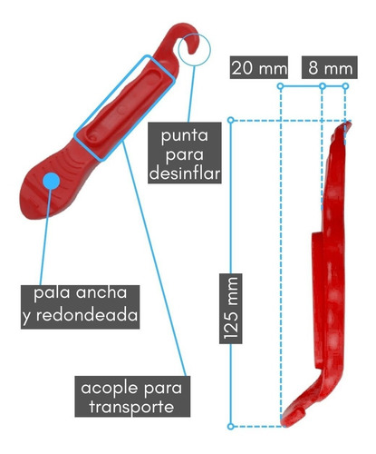 Imagen 2 de 6 de Kit Herramienta Bici Saca Cubierta X3 Reforzado Compacto