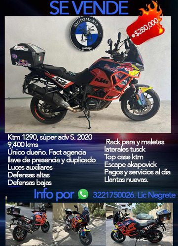 Ktm 1290, Súper Adv S. 2020 9,400 Kms Único Dueño Fact Age