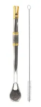 Comprar Bomba Para Mate Chimarrão Ou Terere 24cm Inox Ouro 18k Pera 