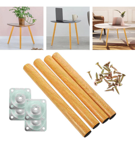 Conjunto De 4 Pernas De Madeira Para Móveis - Design 40cm