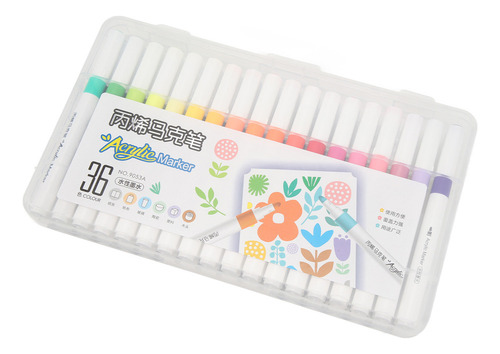 Bolígrafos De Acuarela De 36 Colores Con Doble Pincel Para E
