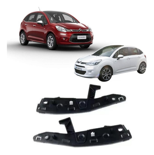 Par Suporte Guia Parachoque Dianteiro Citroën C3 2013 A 2020