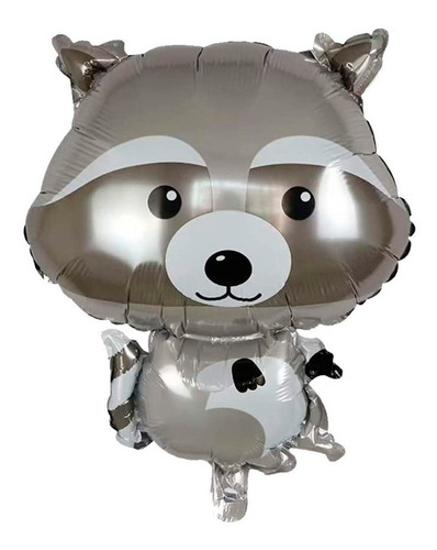 Globo Mapache Animales Metalizado 65 Cm  Caba