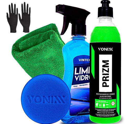 Removedor Chuva Acida Restaurador Limpa Vidros Vonixx Luvas