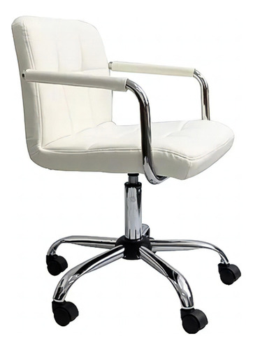 Silla de escritorio Euroluce Contemporary Design 335F-10  blanca con tapizado de cuero sintético