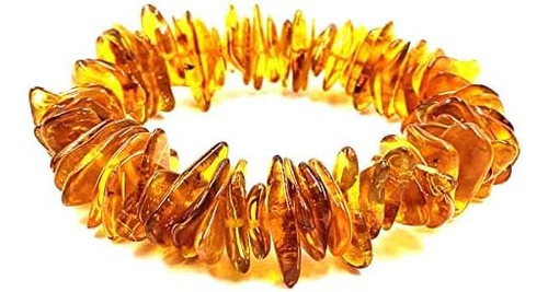 Amber Jewelry Shop Pulsera De Ámbar Natural En Banda Elástic