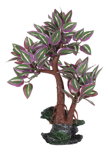 Hermoso Árbol De Simulación De Acuario Con Base De Resina Si