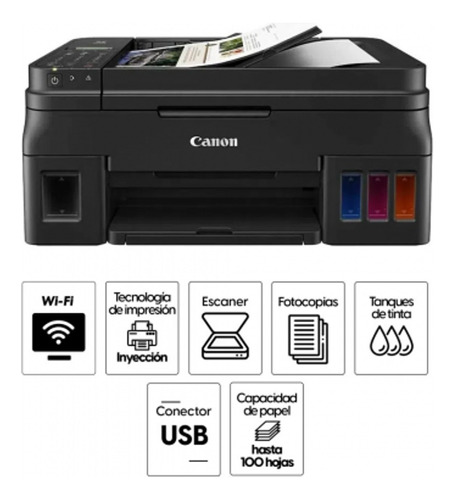Impresora Multifuncional  Canon G4110 Tinta Continua Adf