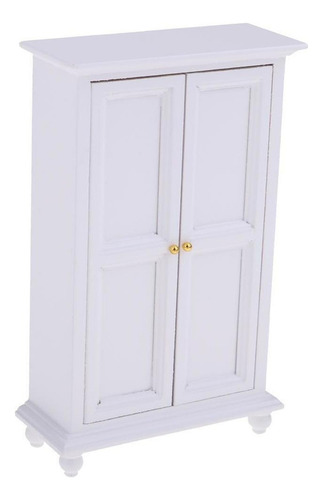 1 Armario De Dormitorio De Casa De Muñecas Blanco
