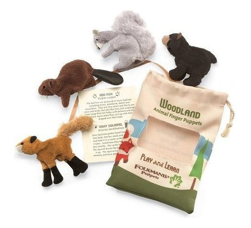 Folkmanis Woodland Animal Finger Puppet Set