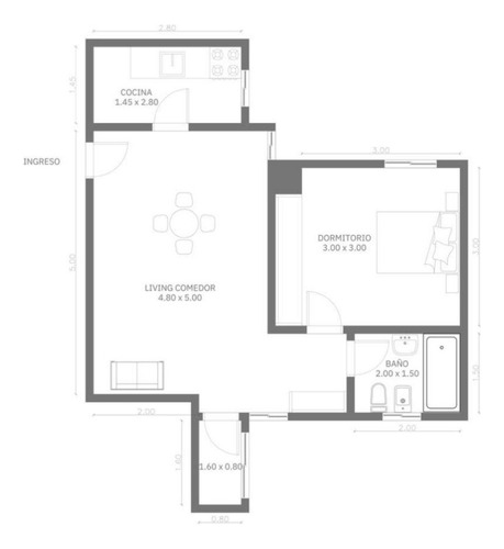 Venta Departamento 2 Ambientes- Belgrano