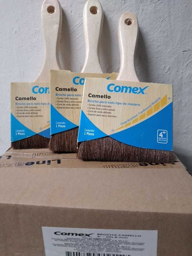Imagen 2 de 4 de Brocha Pelo De Camello 4 Caja Con 6 Piezas Marca Comex