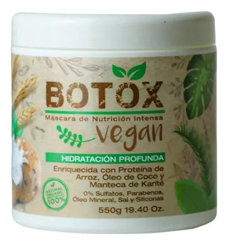 Crema Botox Tratameinto Capilar 550g Tipo VEGAN