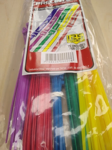 Imagen 1 de 6 de Kit Precintos Varias Medidas Por 125 Unidades Multicolor