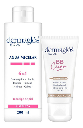 Combo Agua Micelar 6 En 1 Desmaquillante + Bb Cream T Medio