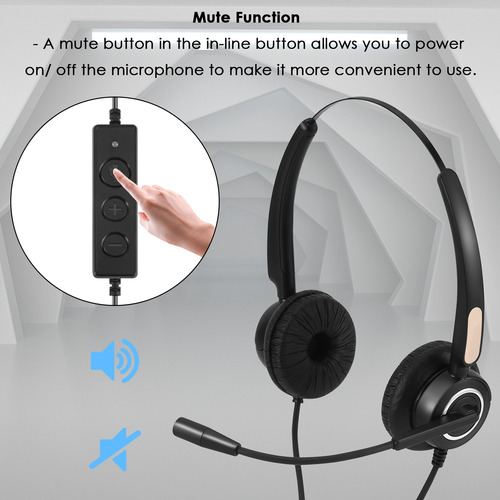 250cm Auriculares De Centro De Llamadas Usb Con Micrófono