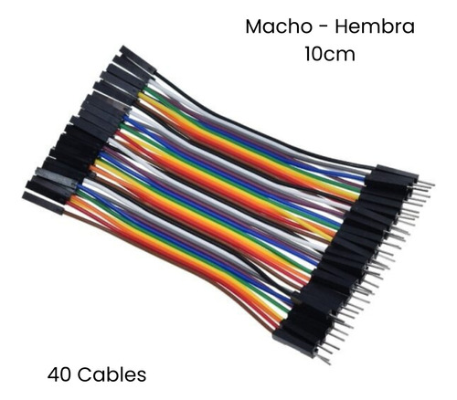 Cable Dupont Macho-hembra 10 Cm 40 Cables Protoboard Arduino