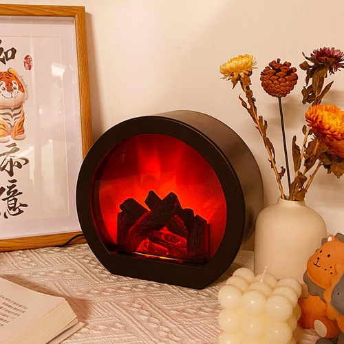 Lámpara De Noche P4 Con Forma De Llama Simulada, Decoración