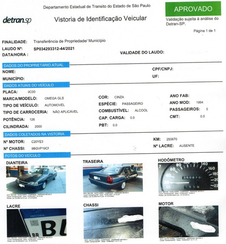 Imagem 15 de 15 de Omega 1994 Gls Motor 2.0 Ar Dir Trio Roda Liga Raridade