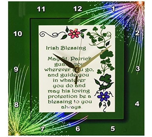 3drose Dpp 11697 1 Irish Blessings Reloj De Pared, 10.0