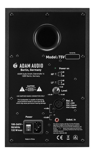 Monitor De Áudio Near-field Ativo Adam T5v - Par